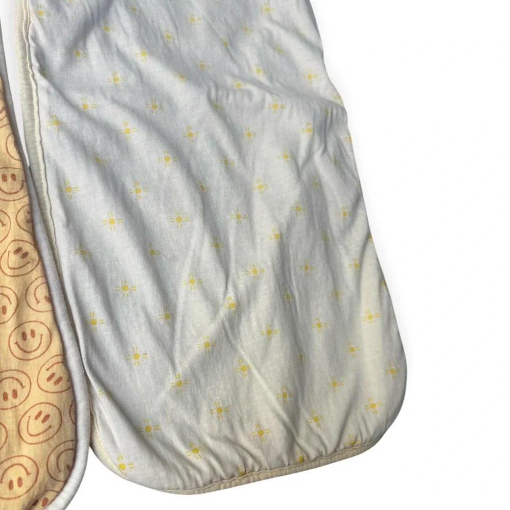 Copper Pearl Burp Cloth 3 Pack Smiley Face Sun Lightning Bolt Blue Yellow Cream